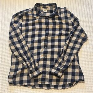 Marine Layer Blue and White Checkered Shirt Mens Larger